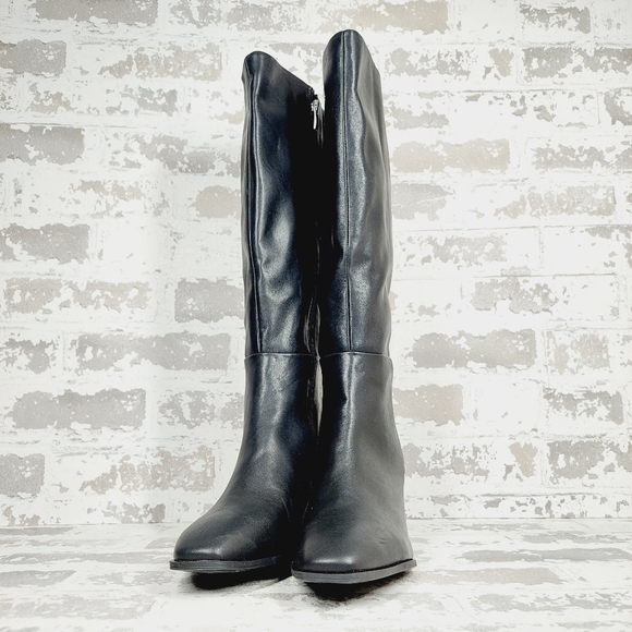 NEW Nordstrom RACK Virginia Block Heel Tall Boot In Black C148 - Picture 2 of 12